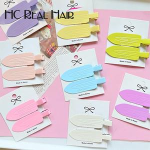 [Random Color] HC 2 Count Cute Colorful Hair Clips Painting Process by Baking Unisex Styling Accessories