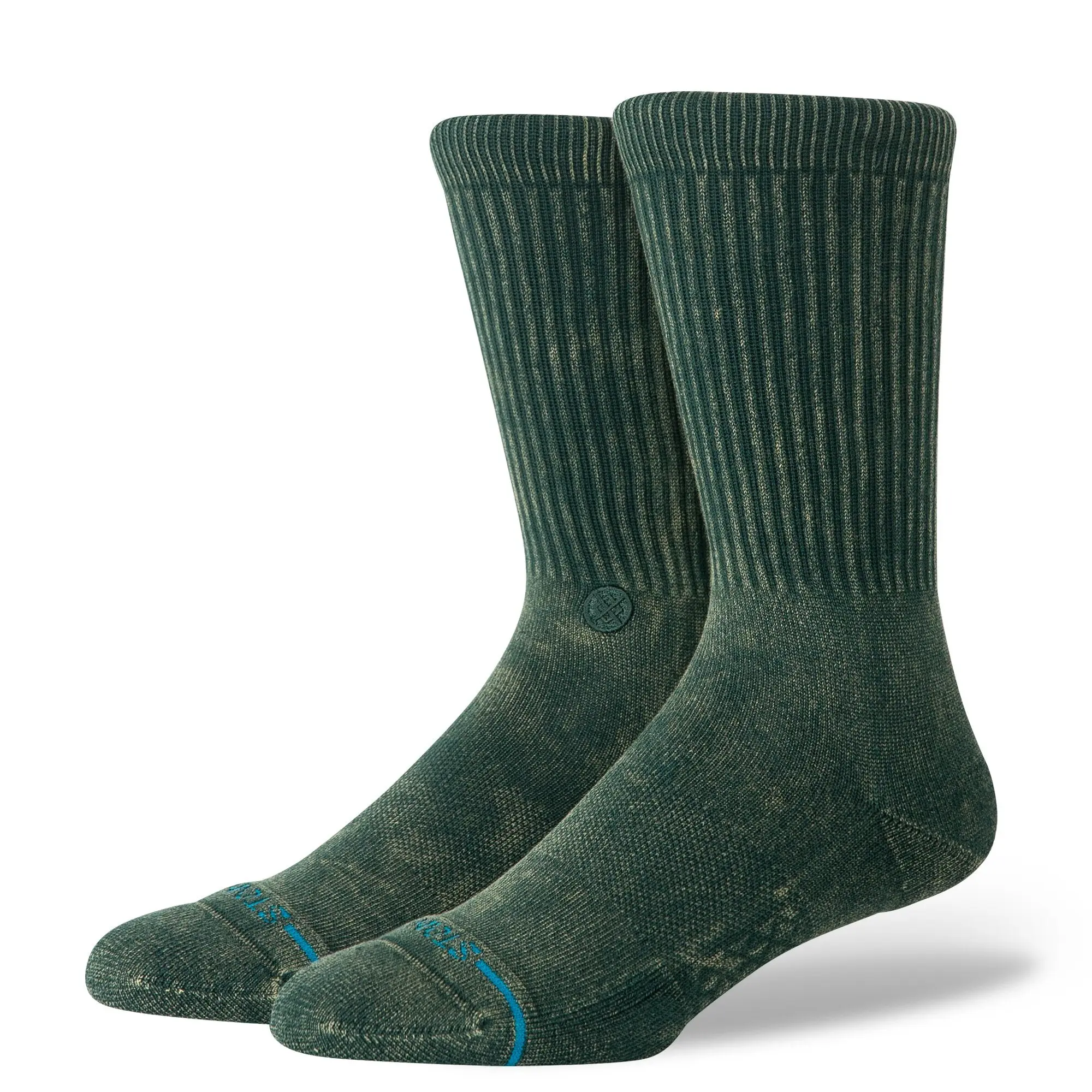 Stance mens Icon Dyed Crew socks (Pine)