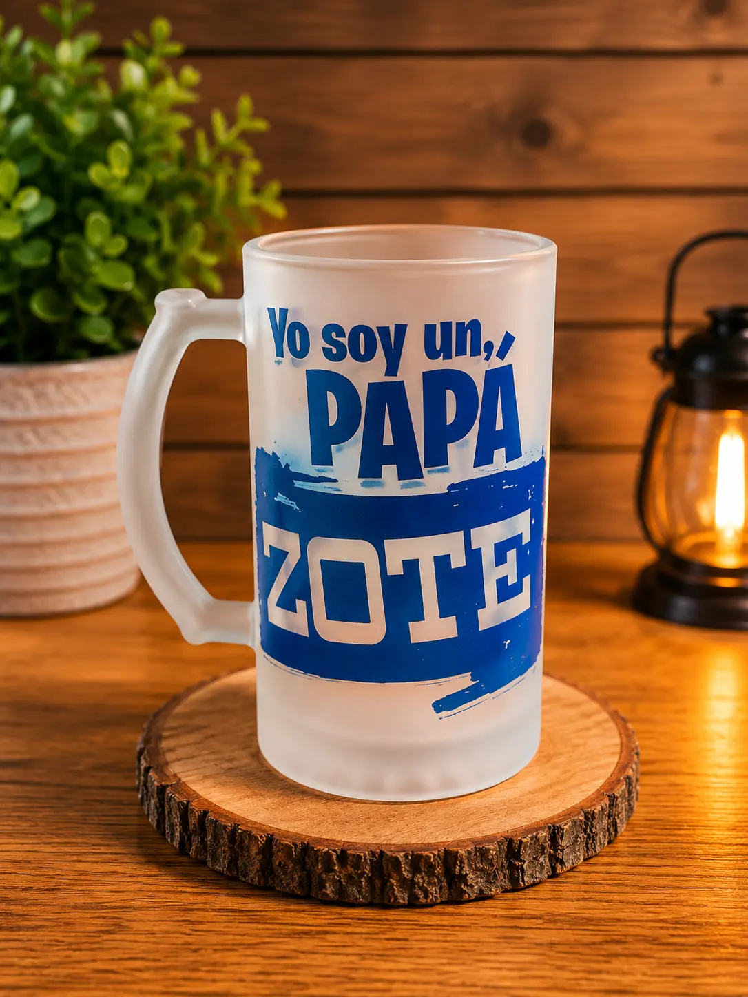 NORELD Frosted Glass Mug for Dad | Yo Soy un Papá Zote | Father's Day Gift | 16 oz Personalized Glass Mug