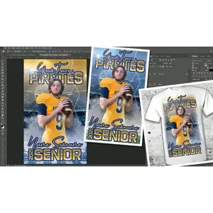 PSD-111 Sports Poster Shirt Design From Scratch All-Over Sublimation Photoshop Template