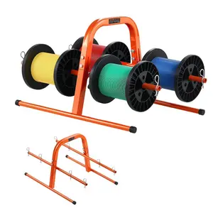 fathersdaygift VEVOR Wire Spool Rack, 100 lbs Capacity, Smart Hand Caddy, Heavy-Duty Steel Wire Dispenser Holder for Up to 8 Spools, MAX 9.45 in Diameter, Easy Lift Design for Electrical Industrial and Retail Use