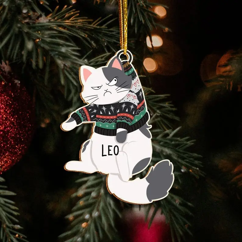 Personalized Cat Christmas Ornament, Custom Hanging Cats Ornament, Christmas Gifts, Custom Pets Ornament, Gift For Cat Lovers