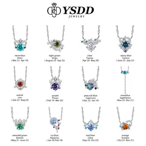【Zodiac Pendant Necklace】Star Sign 1CT Synthetic Moissanite Zodiac Necklace 1.66mm Italian Rope Chain in 925 Sterling Silver Special Gift Package Birthday/AnniversaryGift for Women