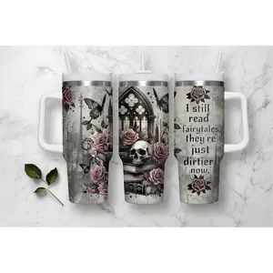 Dirtier Fairytales 40oz Tumbler - Dark Romance Reader Society Gift - Spicy Bookish Aesthetic Water Bottle