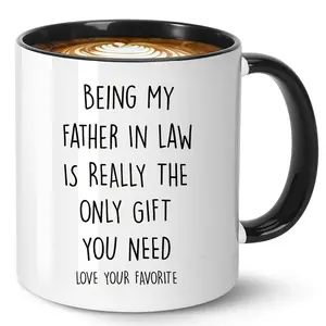 Funny Father-In-Law Coffee Mug, Ceramic Cup 11oz, Ceramic Drinkware, Perfect Birthday & Christmas Gift, Humorous Present for Dad From Son-In-Law