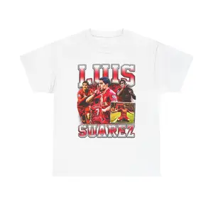Retro Vintage 90s Graphic Luis Suarez T-Shirt, Liverpool Tee, Soccer T-Shirt, Bootleg Sport Tee, Cotton Tee