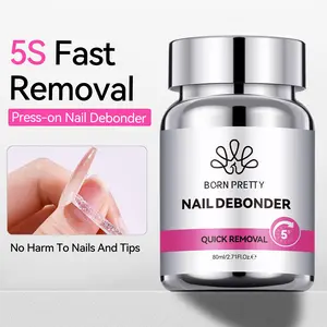 BORN PRETTY  Nail Glue Remover for Press on Nails 80ML False Nails Tip Debonder Easy to Remove Glue on Nail Tips Stick on Nail Remover for Acrylic Tips Nail Polish Remover Gel X Nails Debonder Gel Nail Polish