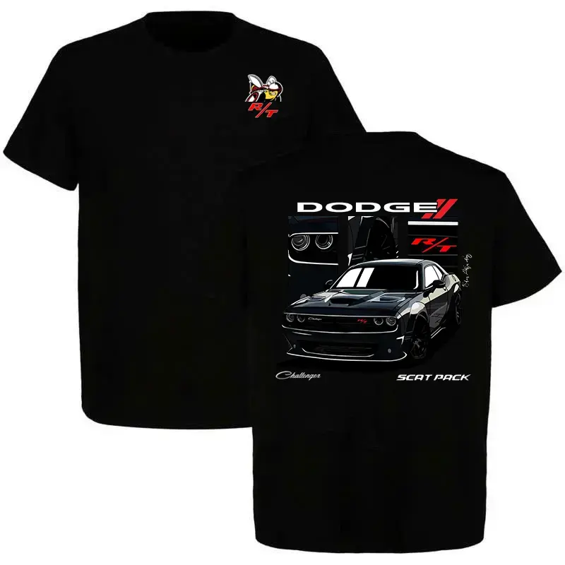 Vintage Dodge Challenger R/T Scat Pack Graphic Tee Men's Muscle Car T-Shirt Performance Car Enthusiast Streetwear Father's Day Gift Top