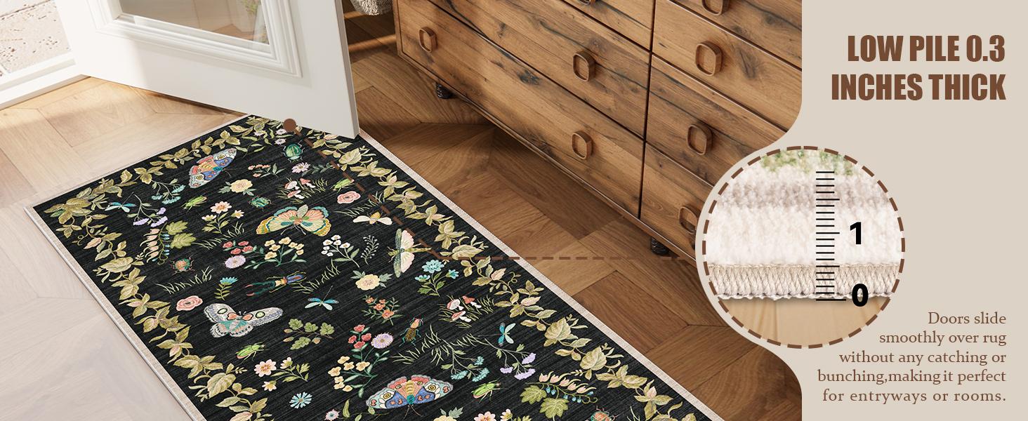 palohom Machine Washable Rugs for Living Room Non Slip Low Pile Soft Carpet Rug for Bedroom Non Shedding Lightweight Faux Wool Area Rug for Entryway Dining Room Under Table Rug Runners for Hallway Kitchen Nrsery Stain Resistant Easy Care Indoor Home Decor