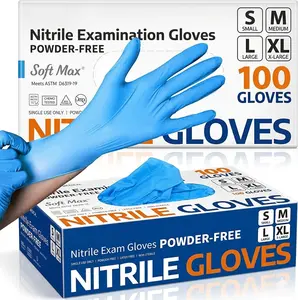 100pcs Ultra-Durable Disposable Nitrile Gloves - Latex-Free, Non-Slip Grip for Kitchen, Tattoos, PET Care & Cleaning - Allergy-Friendly Maxi Gloves beauty salon