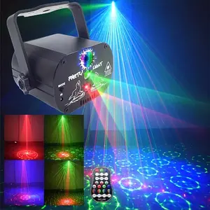 DJ disco stage party lights, RGB flashing strobe projector, with remote control, suitable for home living room and bedroom decoration, for use in karaoke, bars, KTVs, dance studios, camping, and as birthday or holiday atmosphere lights.