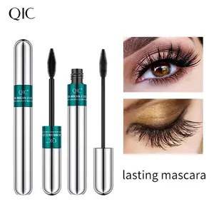 QIC Qini Color Double Effect 4D Mascara Waterproof Long Curl Naturally Thick 2in1 Lasting Mascara Makeup for Dramatic Eyes bottom bff pop colour aixi lan