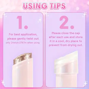 PAGE VINE Watery Jelly Highlighter Eyeshadow Stick - 1# Rosy Gem, Ultra-Shimmering Multi-Color Cosmetic Makeup Product for Foreign Trade