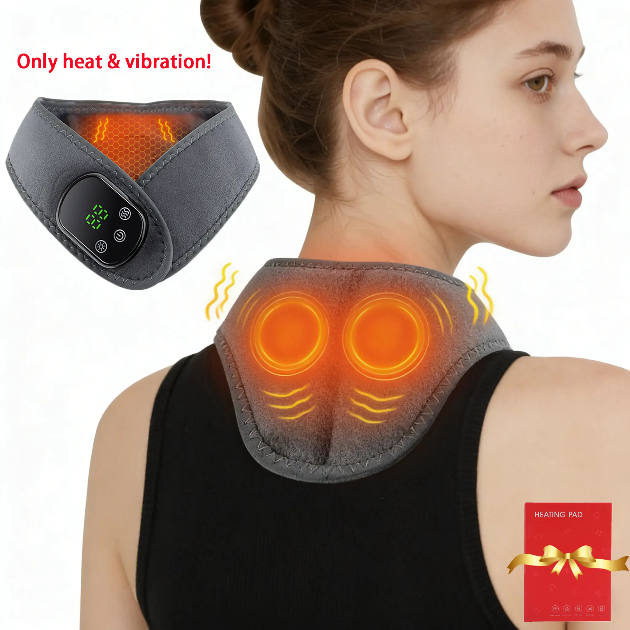 Cordless Neck Heating Pad with Massage, Neck Massager with 5 Heat Levels &  3 Vibration Modes, Heated Neck Massage Wrap Warmer, Gift for Family,  Multifunctional Heating Pad - TikTok Shop