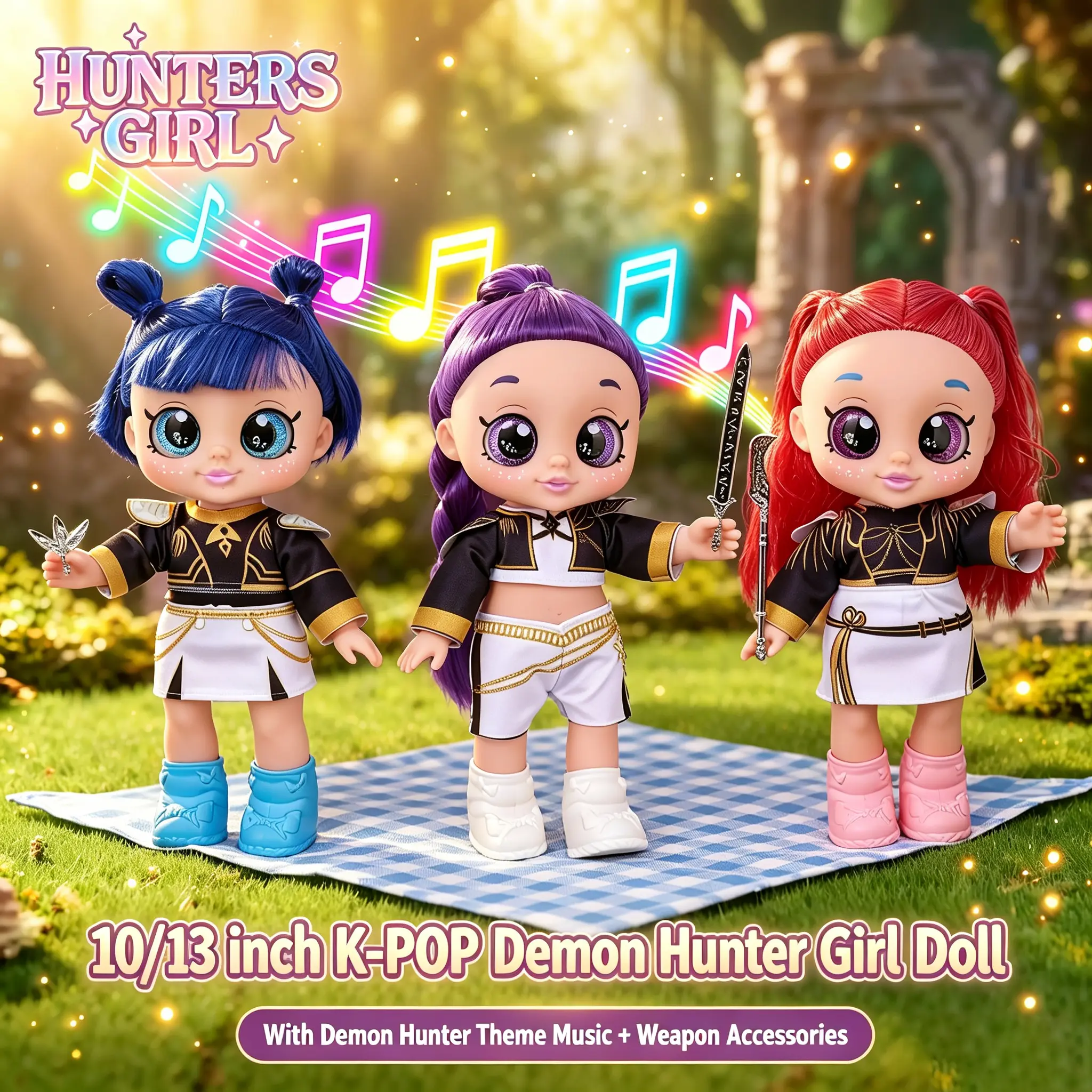 10/13 Inch Gold Limited Kpop Anime Jointed Doll, Musical Play Collectible Action Figure for Girls Gift