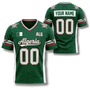 Algeria V Neck Short Sleeve Jersey, Custom Name Number Shirt