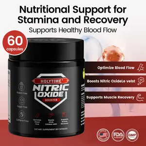 men HolyTime  Nitric Oxide Booster – L-Arginine, L-Citrulline, L-Taurine, L-Norvaline, Tribulus Terrestris, Muira Puama & Asian Ginseng Gummies for Blood Flow, Energy & Stamina Support | 100% Natura
