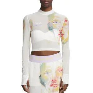 PUMA Womens X Kidsuper Mock Neck Long Sleeve Shirt Casual Tops Casual - Beige