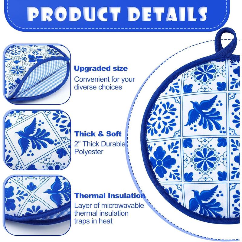 2 count 8 Inch Tortilla Warmer Pouch, Mexican Talavera Microwavable Insulated Cloth Pouch for Tortillas, Tacos, Naan, and Pizza Rolls 2 count 8 Inch Tortilla Warmer Pouch, Mexican Talavera Microwavable Insulated Cloth Pouch for Tortillas, Tacos, Naan, and Pizza Rolls