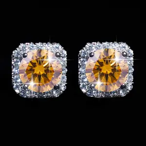 Y126 Alma Synthetic Moissanite Fashion Jewelry Earrings, Artificial Gemstone Accessories