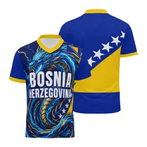 Bosnia and Herzegovina Soccer Jersey 2026, Vintage Graphic Tee, Bosnia Flag Shirt, Football Fan Oversized T-Shirt, National Pride Gift