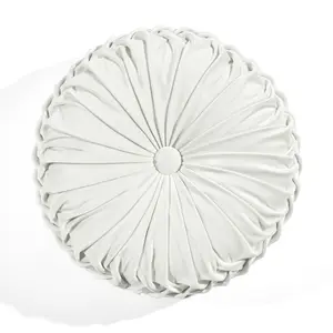 Lush Decor Round Pleated Soft Velvet Decorative Pillow Single 15" Diameter Lush Decor Round Pleated Soft Velvet Decorative Pillow Single 15" Diameter