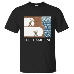 Keep Gambling Unisex Heavy Cotton Tee - Diamond Digging Meme - Funny - Casino - Sports Betting - Gift for Men and Women