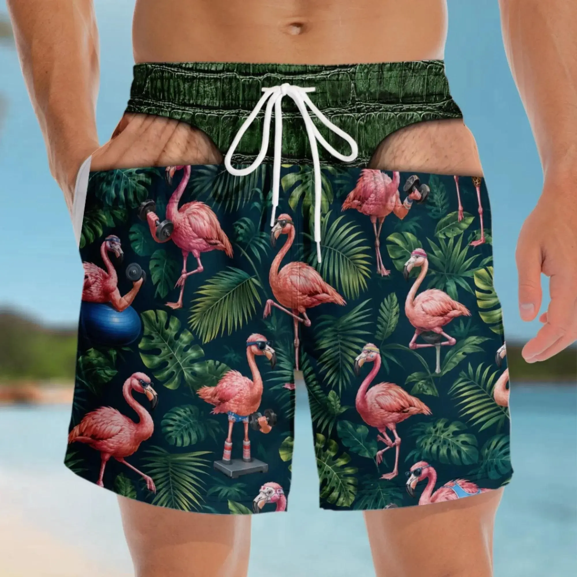 Personalized Funny Men Swim Trunks, HG Custom Beach Shorts Bathing Suit, Funny Birthday Gift For Husband