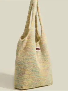 Women's Colorful Plush Tote Bag, Large Capacity Shoulder Bag for Daily Used, Casual Trendy Versatile High-quality Daily Commuting Bag