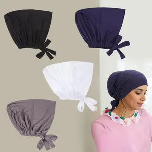 4pcs Adjustable Hijab Set - Elastic Drawstring, Breathable & Comfortable Headscarf - Easy Slip -On Hijab Hats for Women, Hijab Scarf, Hijab Accessories, Comfortable Headwear, Sleek Headscarf, Moisturewicking Fabric