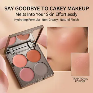 This 4-color blush cream palette is a game-changer for a natural, dewy flush. Buttery-soft texture blends seamlessly without caking or fading—perfect for busy mornings! Shades range from rosy pink to warm terracotta, suiting every skin tone and occasion.