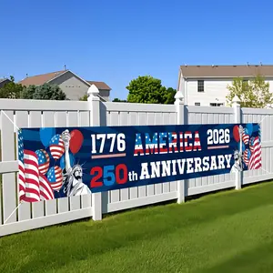 1776 America 2026 250th Anniversary Banner, Patriotic USA Celebration Party Decor For Men Women, Decorations for Outdoor, Indoor, Yard, Garden, Porch, Lawn | 010426.C00831.ID03