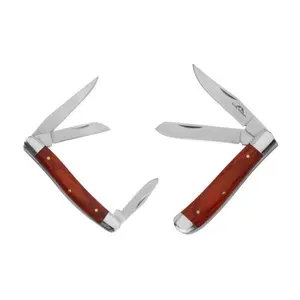 Old Ram 2PC Traditional Classic Style Folding Knife Set 7.5" Stockman Knife, 6.25" Trapper Knife Perfect Gift for Dad, Grandpa, Boyfriend