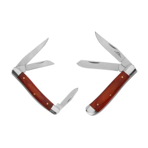 Old Ram 2PC Traditional Classic Folding Camping Knives Set - Stainless Steel Camping Blade, Compact Portable Multipurpose Knives, Unisex, 7.5" Stockman, 6.25" Trapper, Durable Hunting Outdoor Survival EDC Tool, Dad Gift