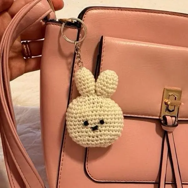 Little Miffy Pouch Keychain - Adorable Crochet Bunny Charm for Handbags and Accessories