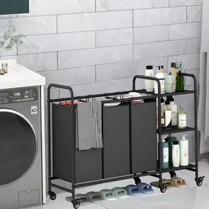 Laundry Sorter, Laundry Hamper with Removable Large Bags, 35.94 × 15.74 × 33.07 in , Waterproof Laundry Sorter for Washing Clothes-2/3 Storage Shelf, Organizer for Bathroom and Living Room Deals For You Days