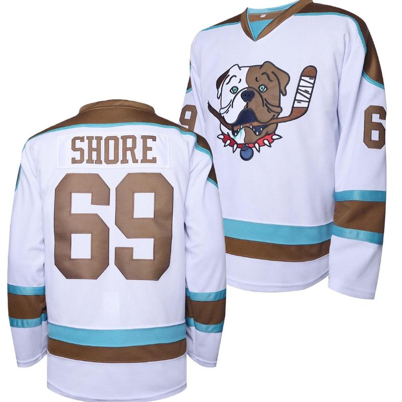 Men'S #69 Shore Sudbury Blueberry Bulldogs Embroidered Hockey Jersey, Breathable And Comfortable, Featuring Patterned Numbers And Names, Suitable for Hockey
