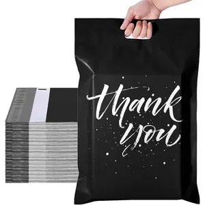 Poly Mailers 10x13 100 Pcs | Upgrade Design Shipping Bags with Handle | Plastic Mailing Bags for Small Business and Clothes | Thick Package Bags Christmas Poly Mailers Black