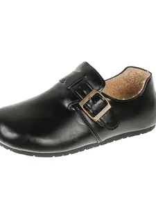 Women's Thick Sole Birkinstyle Shoes, New Winter Waterproof Leather Lined Soft Bottom, Full Coverage Warm Footwear for Ladies