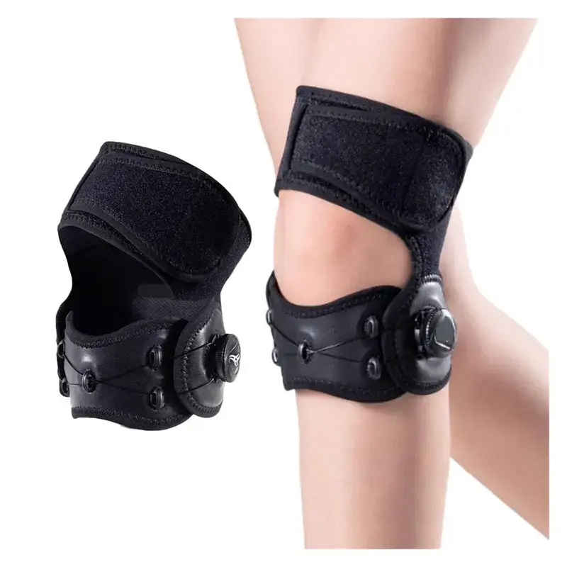 Adjustable Knee Brace Healthcare Tool with Knob Strap, Silicone Cushion Support for Workout, Arthritis Relief