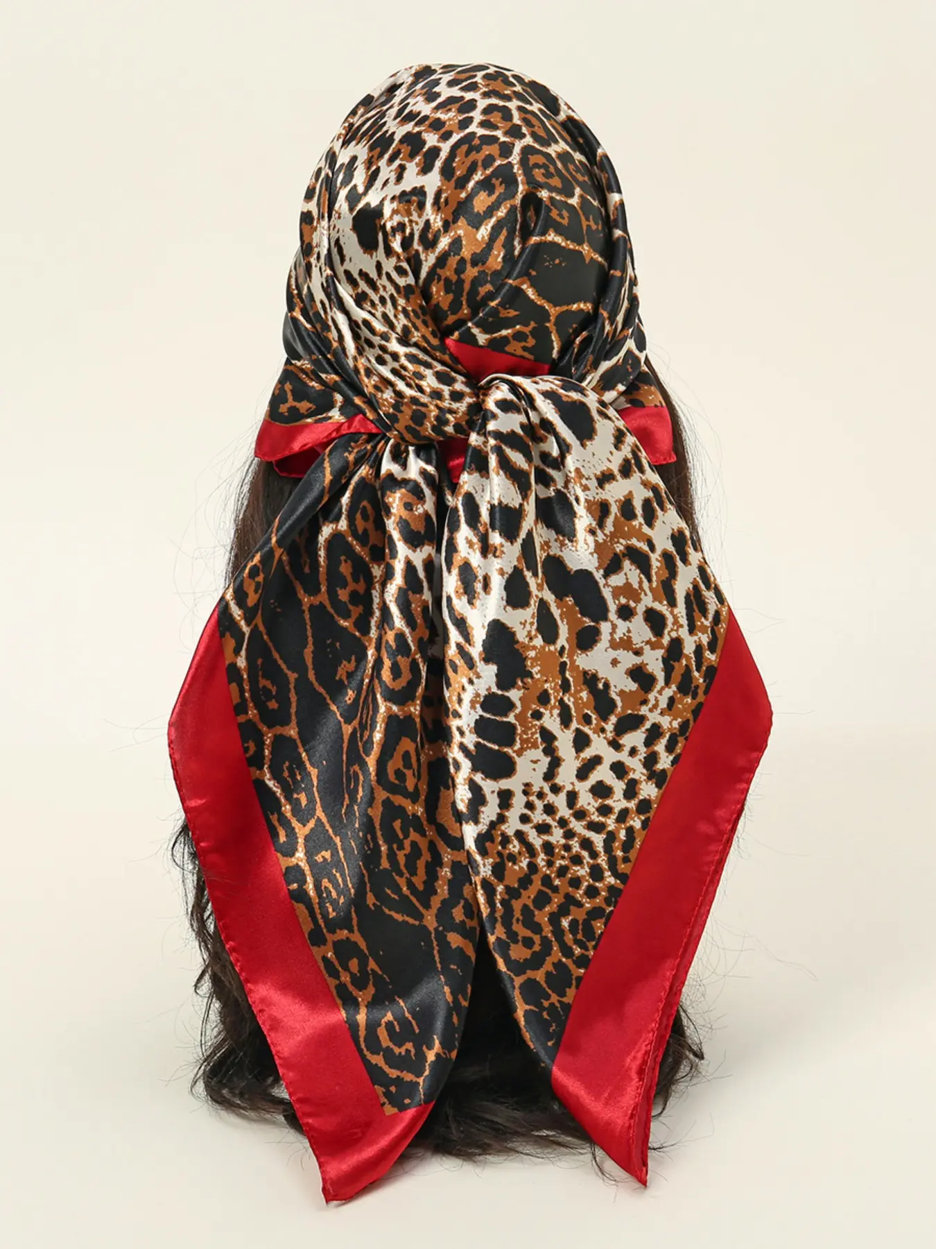 Leopard Print Silk Scarf, Retro Vintage Multifunctional  display picture 1