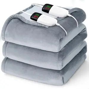 Electric Heated Queen Blanket - 10 Heat Settings, Auto Off, Overheat Protection
