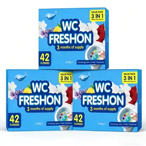 【Buy 2 Get 1 Free】42 Flowers Toilet Gel Stamp 3-Pack | 6 Fresh ScentsI Long-Lasting Deodorizing Bathroom Cleaner
