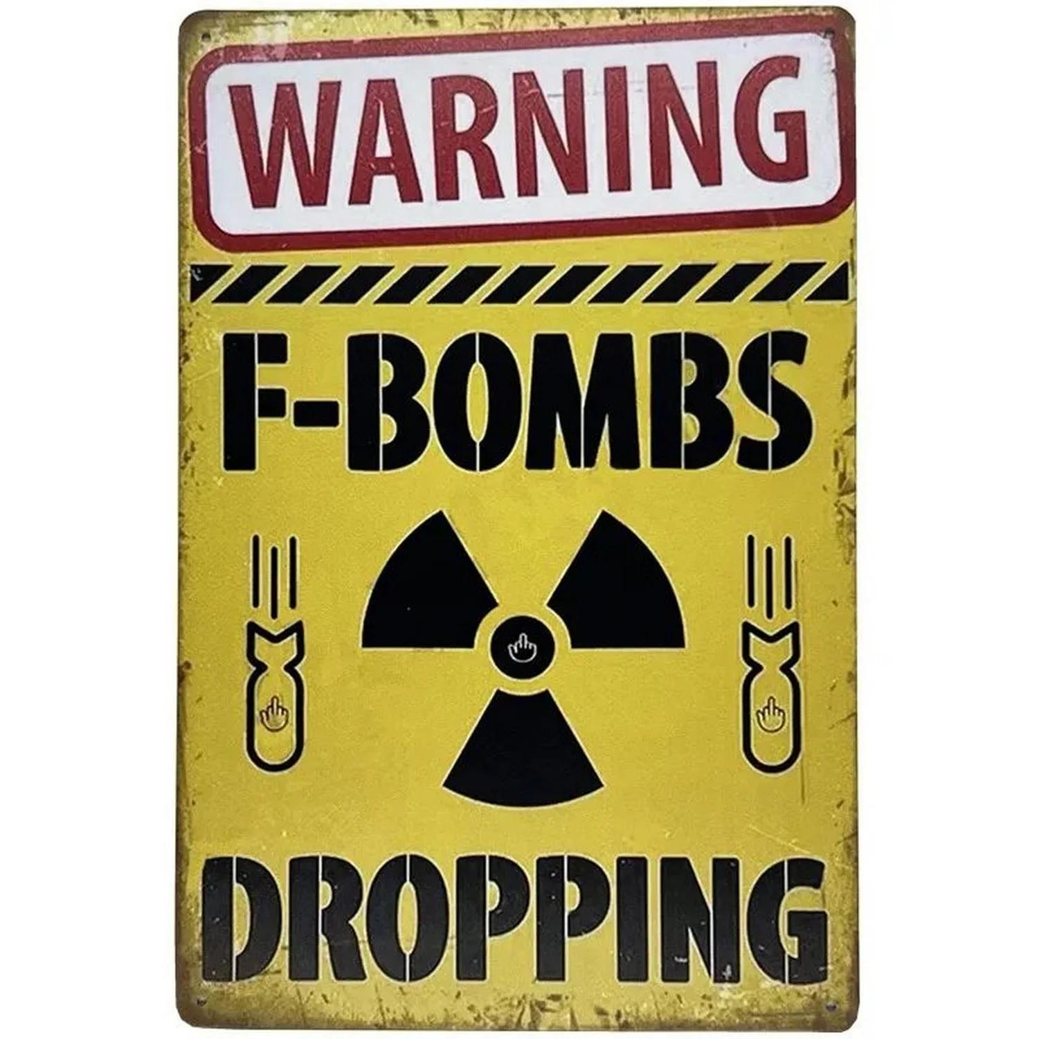 8x12inch Warning Metal Tin Signs Do Not Enter Wall Decoration Plaque Vintage Poster Iron Painting for Man Cave Home Cafe Garden Club Bar