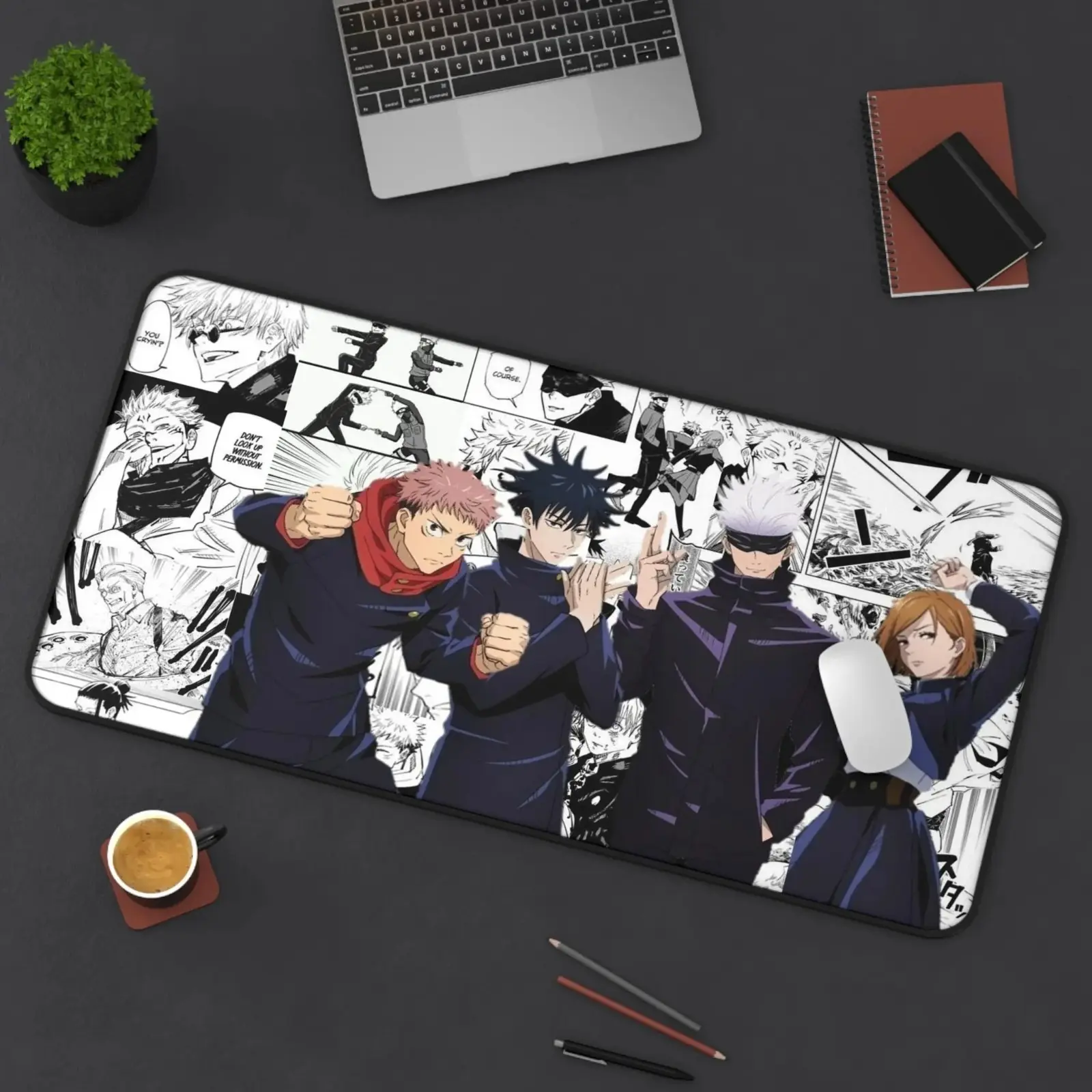[5 Samples] Jujutsu Kaisen Manga Panels Mousepad Yuji, Megumi, Nobara & Gojo Deskmat Gift, Anime Mouse Pad