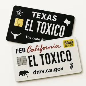 El Toxico State Plates Card Skin Decal Texas California