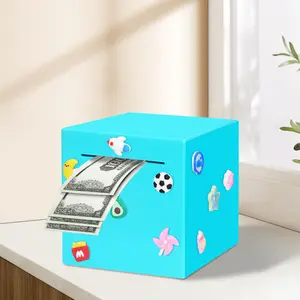 Adult Piggy Bank Money Safe for Adults Must Break to Open Piggy Bank-ABS Saving Box for Cash,DIY Sticker Unopenable Safe Box for Everyone(4.72 inch)