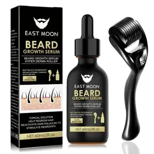 Beard Growth Serum&Beard Massage Derma Roller,Beard Care Nutritional Oil, Making Beards Thicker and More Shiny, Men's Daily Beard Care Products and Tools, Christmas gift new year gift  Jojoba Kit Argan