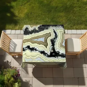 360 Stand Decorative Lace Agate Abstract Shape Tablecloth - 58x58 in, Soft Easy-Maintenance Textile for Dining Table, Home Kitchen & Bathroom Decor Ideas (C1TC5858UPYOT9)