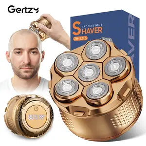 GERTZY Men's Magnetic Shaver & Trimmer Set, Bald Head Shaver, Multifunctional Shaving Head, LCD Display Electric Razor, Wireless Charging Hair Care Kit, Lithium Ion Battery